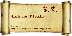 Wisinger Klaudia névjegykártya